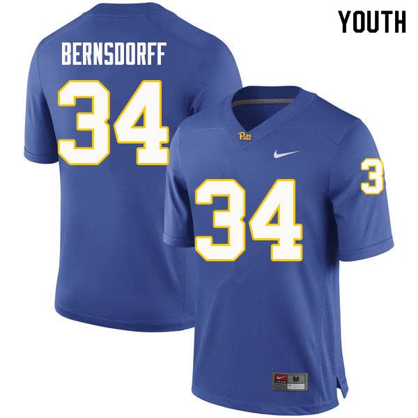 Youth #34 Mark Bernsdorff Pittsburgh Panthers College Football Jerseys Sale-Royal